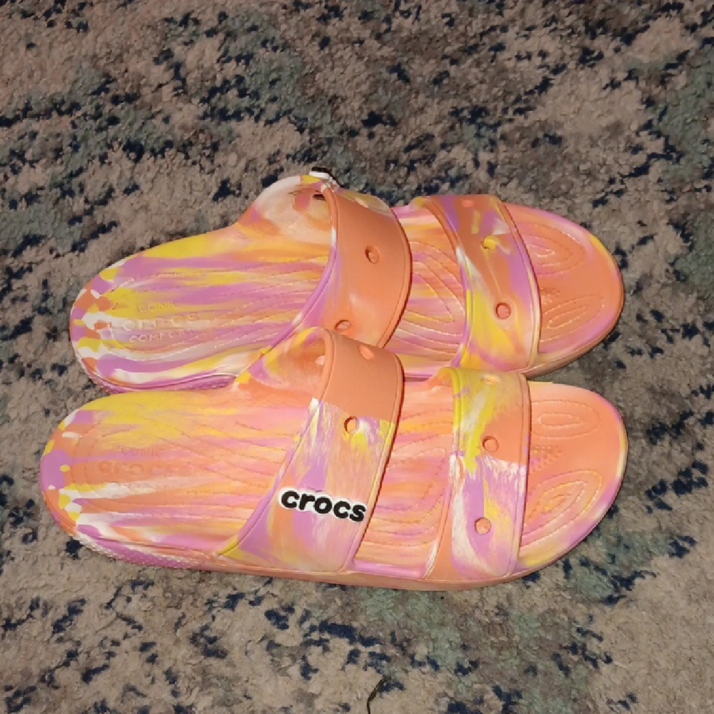 CROCS Pastel Swirl Slide Sandals